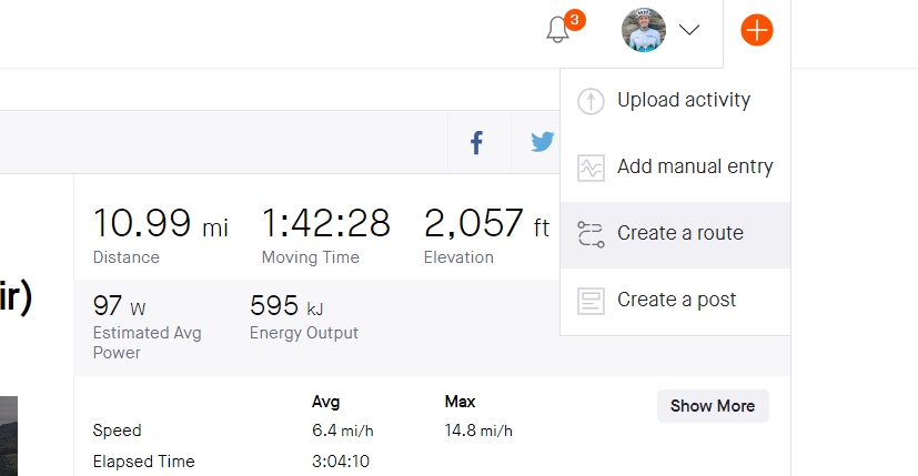 Upload a GPX file to Strava