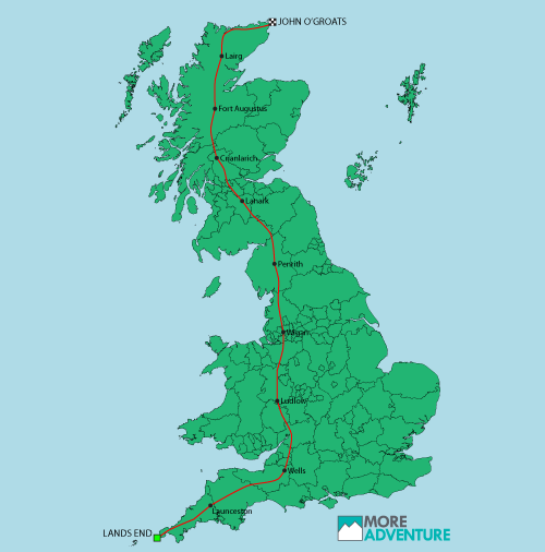 Lands End To John O Groats Cycle Map 500 