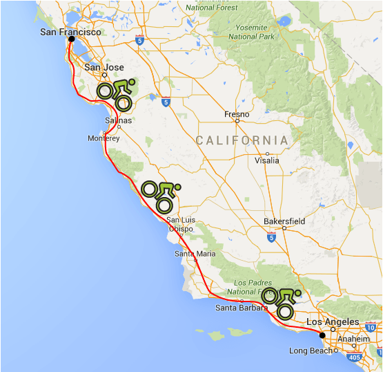Cycling in California San Francisco to LA