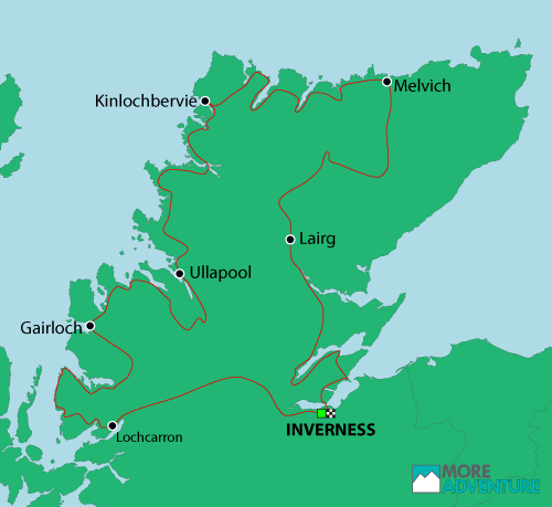 Cycling the North Coast 500 map