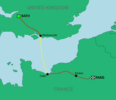 bath to paris cycle map