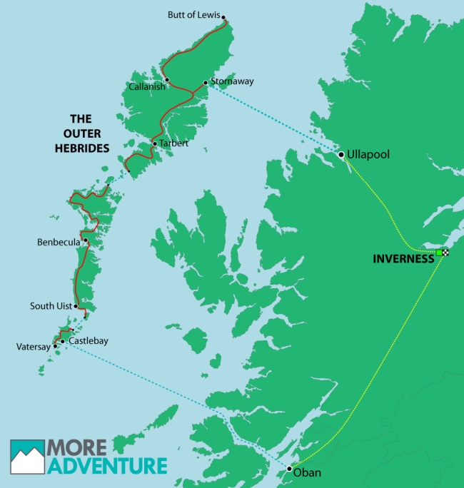 cycling the hebridean way map