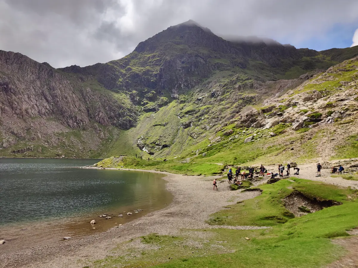 A lake beneath the mountains of Eryri (Snowdonia)